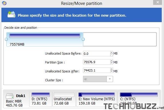 Create and Resize Partition
