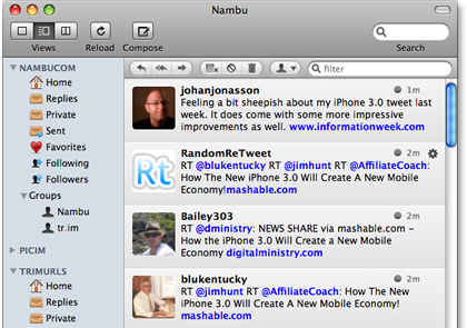 Nambu twitter client, Mac