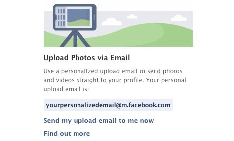 facebook photos email,upload