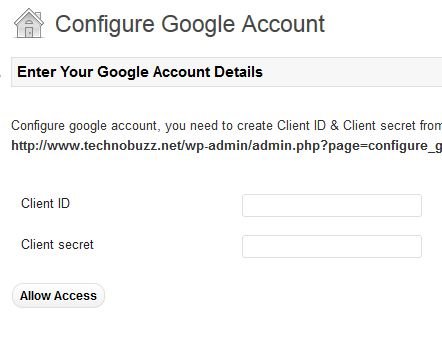 Configure Google Drive Account