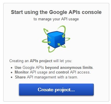 Google APIs Create Project