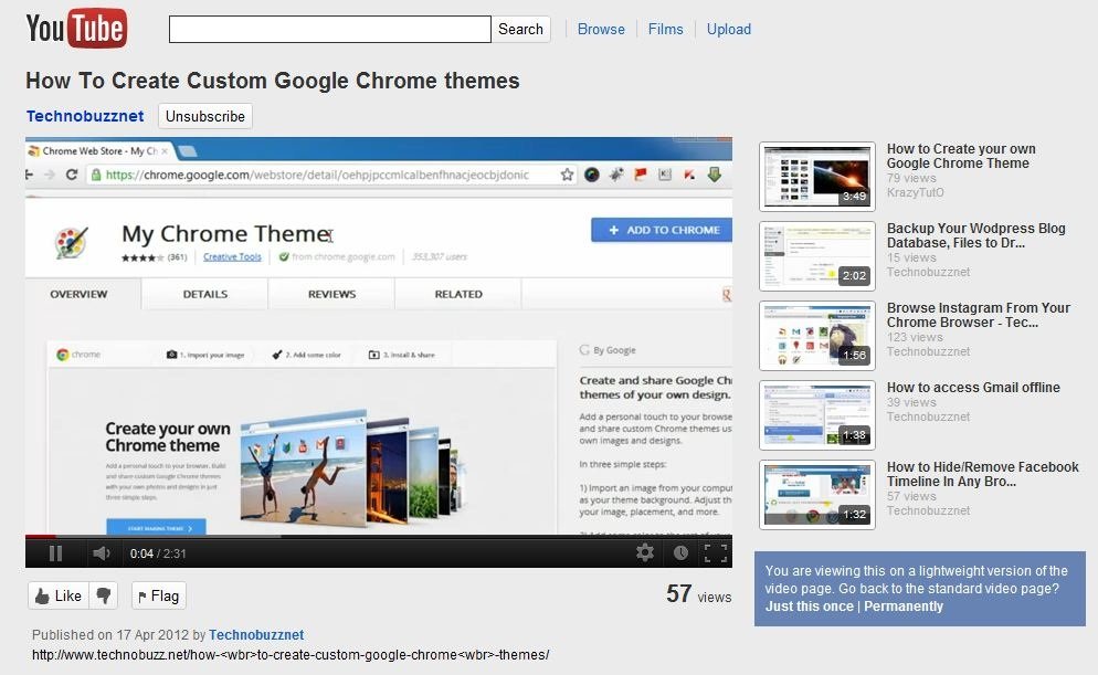 Youtube Feather Page Layout