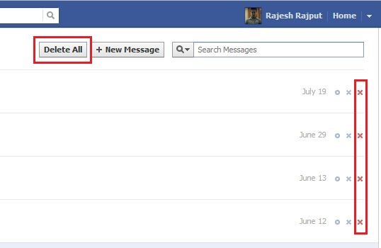 Delete All Facebook Messages