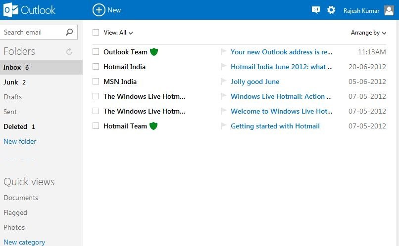 hotmail email disappeared from inbox