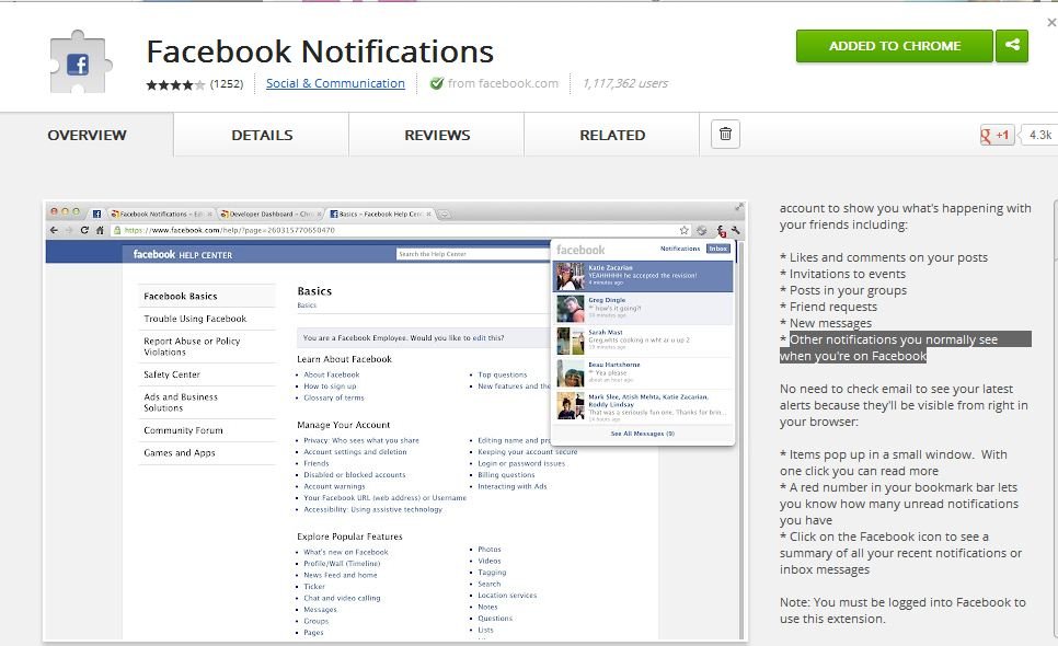 Facebook Notification Chrome Extension