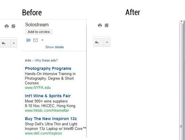 Gmail Ads Before and After