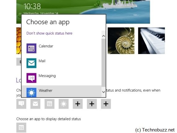 Windows 8 Lock Screen Notification Settings