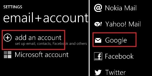 Add Google Email Account on Windows Phone