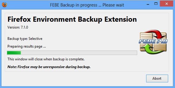 Febe Backup In Process