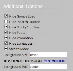 Google Background Options