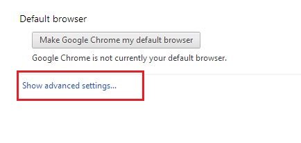 Google Chrome Advance Setting
