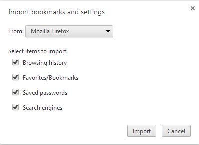 Import bookmarks and settings From Firefox