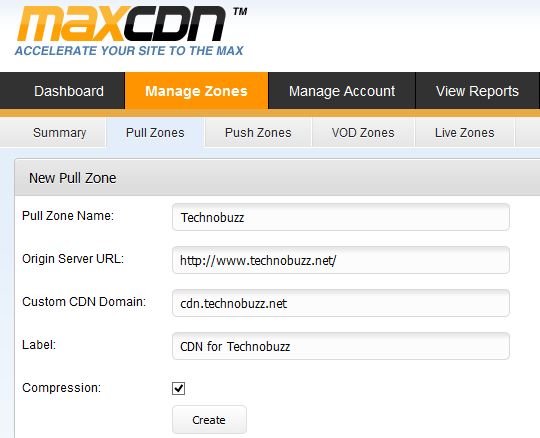 MaxCDN Pull Zone