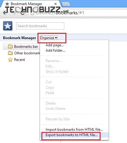 Export Google Chrome Bookmarks
