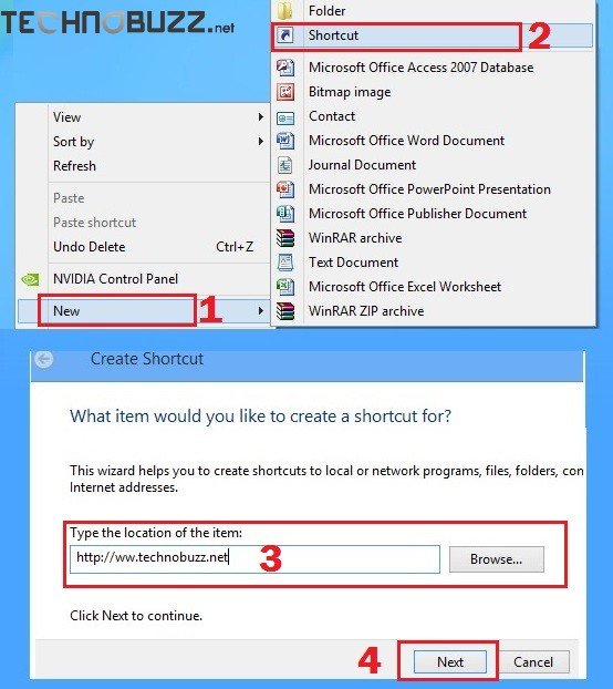 Create Web Page Shortcut