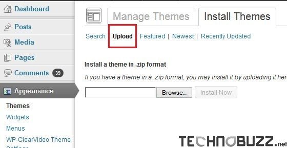 Upload WordPress Themes