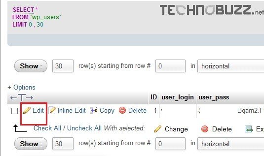 Edit WordPress Table