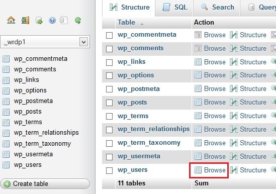 Select Wp User Table
