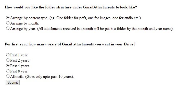 Gmail Attachments to GDrive AutoSync Settings
