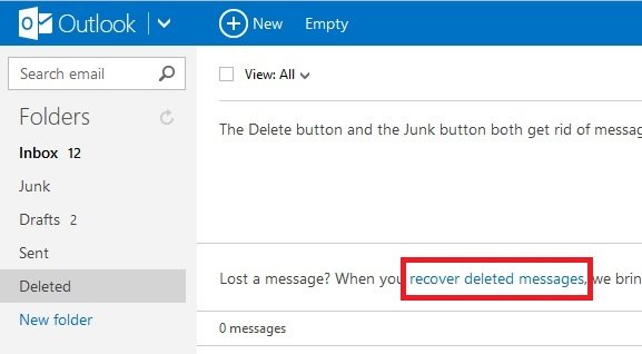 Recover Deleted Messages In Outlook