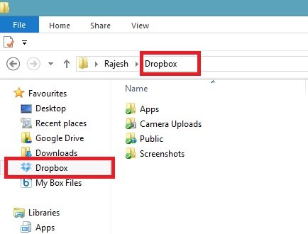 Dropbox Folder on PC