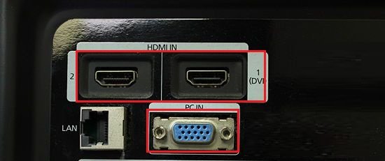 TV HDMI and VGA Ports