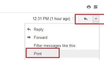 Gmail Print Option