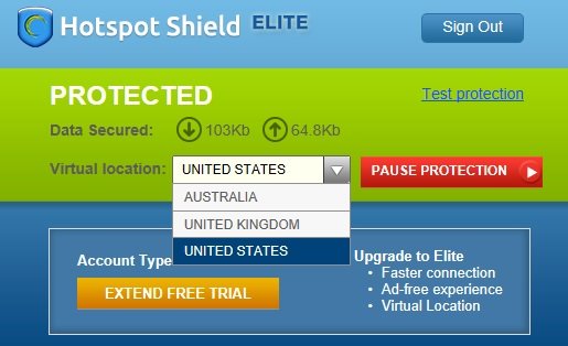 HotSpot Shield VPN service