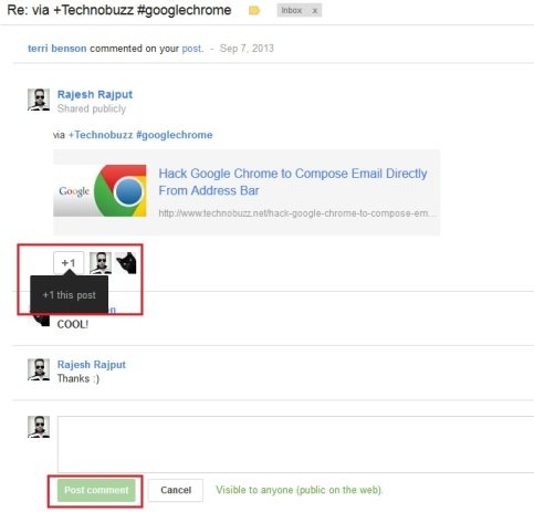 Post Comment on Google+