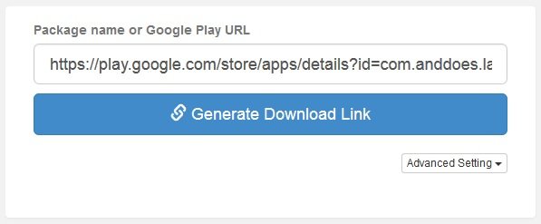 Paste Google play store URL