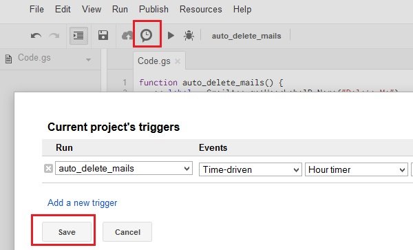 google-script-set-trigger