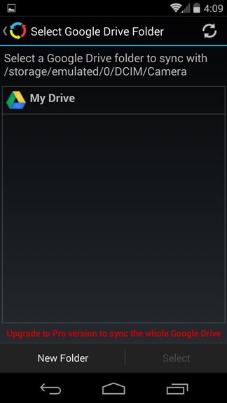 Select Google Drive Folder