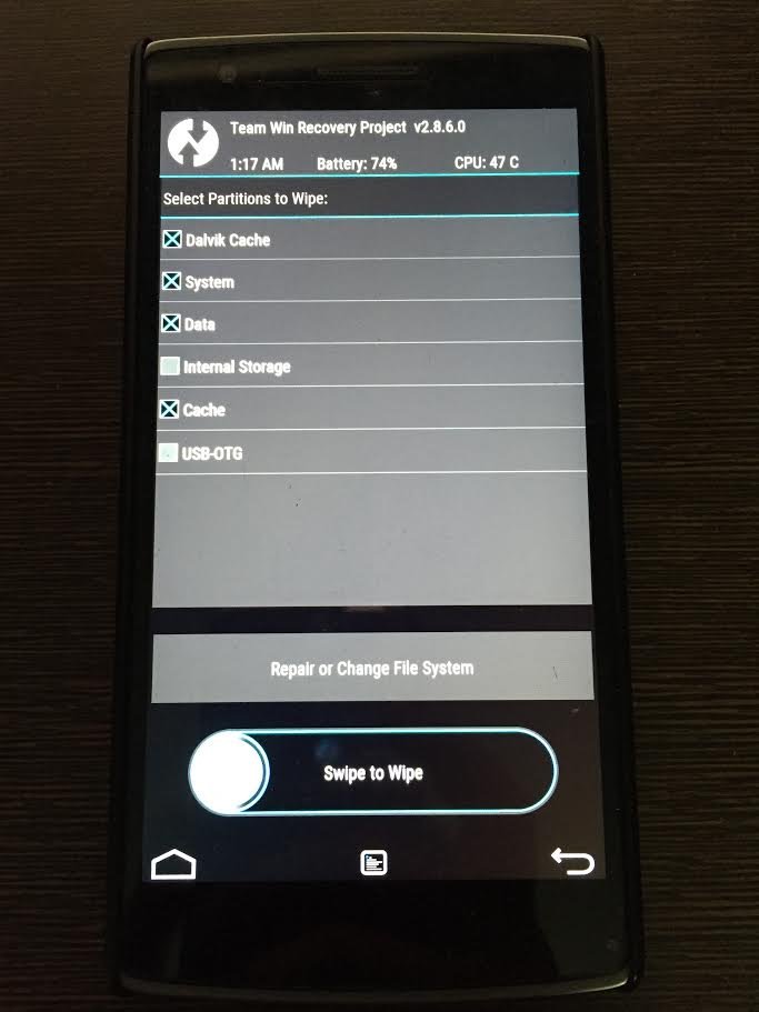 Dalvik cache  System Data and Cache Oneplus one