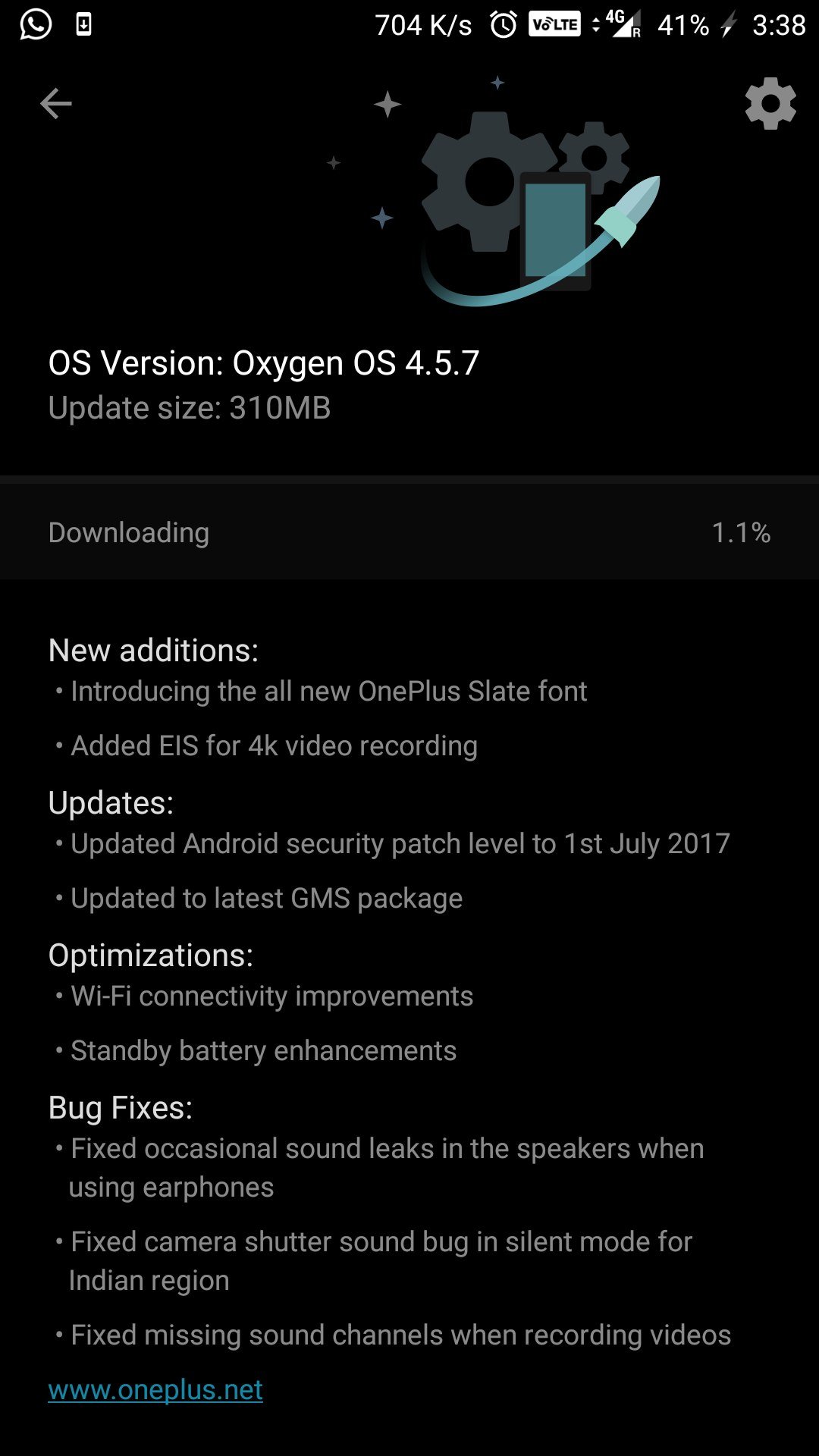 OxygenOS 4.5.7- changelog