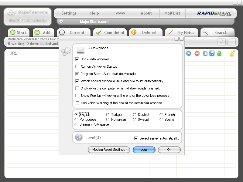 Introduserer imx rapidshare downloader