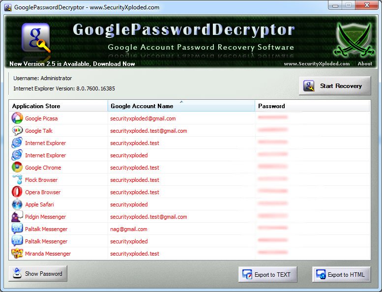 Google Chrome password Recovery. Google password.