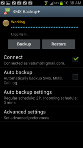 picture sms gmail backup