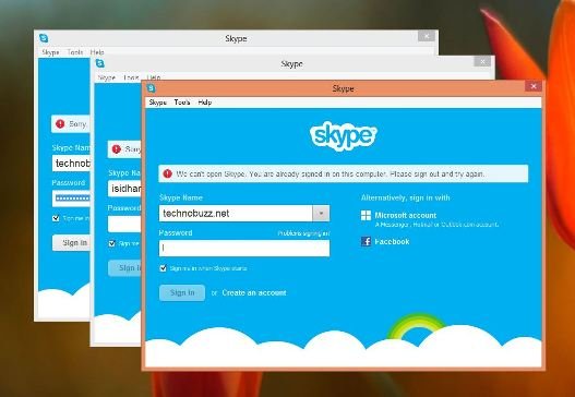 Login Multiple Skype Accounts on Windows