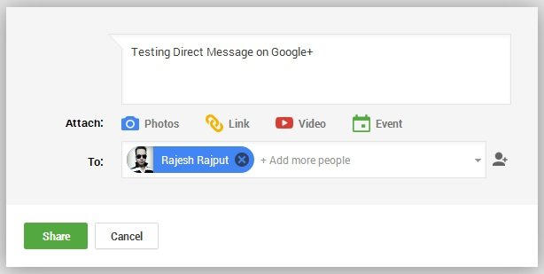 Send Private Message From Google Plus